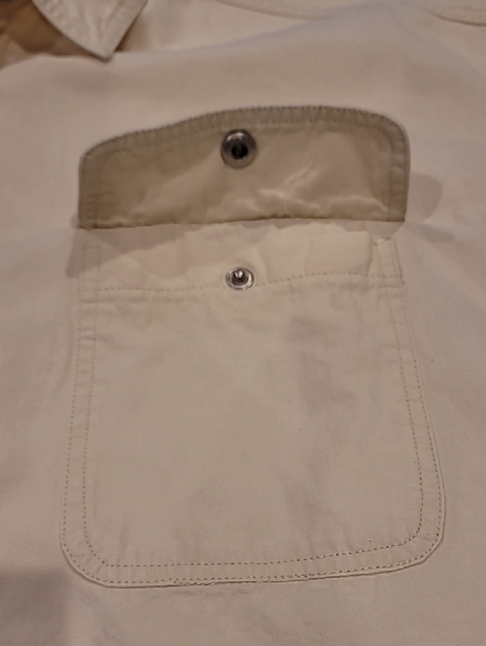 eesome Cream Snap Button Cropped Wide Shirt Jacket Large - Picture 7 of 14